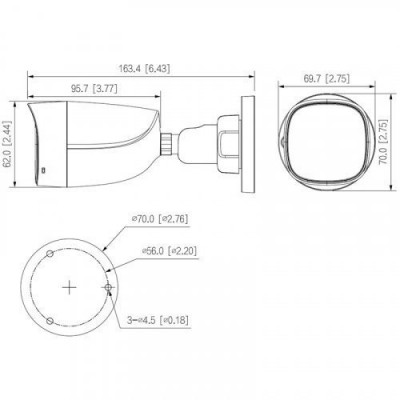HDCVI видеокамера 2 Мп Dahua DH-HAC-HFW1200CLP-IL-A (3.6 мм) с двойной подсветкой для системы видеонаблюдения